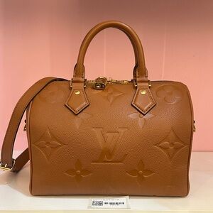 Louis Vuitton Cognac Monogram Speedy B25 Empreinte Leather Handbag